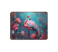Beautiful Majestic Flamingo Bird Pink Tin Sign Vintage Metal Pub Club Cafe Bar Home Wall Art Decoration Poster Retro 12x16inch(30x40cm)