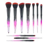 Beautiful Makeup Brushes, Make Up Brushes Set Transparent Handle for Blush Foundation Eye Shadow Kabuki Concealer Cosmetic Brushes Kits Red Black Makeup Tools