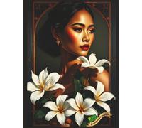 Beautiful Malay Woman from Cocos Keeling with Tahitian Gardenia & Flag, Dot Grid Journal