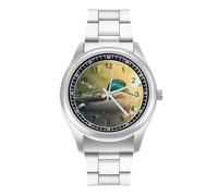 Beautiful Mallard Duck Simple Stainless Watch Fashion Designer Wristwatch Easy Reader Analog Watches Gifts for Men