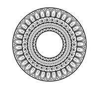 Beautiful Mandala Featuring Ornate Floral Motifs Wall Decals PVC 42x42cm Wall beautification Black