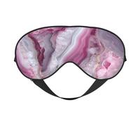 Beautiful Marble Texture White and Pink Sleep Mask Eye Mask with Adjustable Strap, Eye Sleep Shade Cover Blocks Light for Women Men Airplane Travel Nap Meditation
