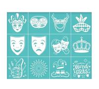 Beautiful Mask Fireworks Reusable Silk Screen Stencils Printing Stencil Self Adhesive Silk Screen Mesh Transfers Stencils for Chalk Paste Wood,Fabric,Home Decor,Art Crafts T-Shirt