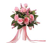 Beautiful Meaningful Bouquet - Silk Rose Arrangement, Flower Decoration, Realistic with Handmade Petals | Ideal for Wedding Ceremony, Table Centerpiece, Par