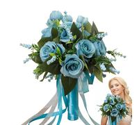 Beautiful Meaningful Bouquet - Silk Rose Arrangement, Flower Decoration, Realistic with Handmade Petals | Ideal for Wedding Ceremony, Table Centerpiece, Par