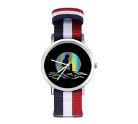 Beautiful Mermaid and Moon Sport Watch for Men Women Nylon Strap Wrist Watch Analog Quartz Watch