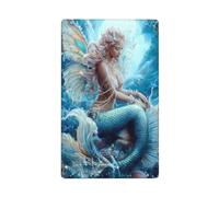 Beautiful Mermaid Butterfly Wings Single Toggle Blank Wall Plate Light Switch Cover Decorative 1 Gang for Kitchen Room Bathroom Size 11.4x7cm