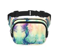 Beautiful Mermaid Tail Fanny Pack For Women Waterproof Adjustable Belt Bags Waist Pack Fashion Casual Crossbody Bags Bum Bag For Running Workout Hiking Traveling, Black, One Size