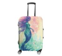 Beautiful Mermaid Tail Suitcase Covers Luggage Protector - Travel Elastic Baggage Case Protective, Washable Anti-scratch Large Suit Case Cover for Suitcases Fits 19-32 Inch Luggages, white, M, Flower