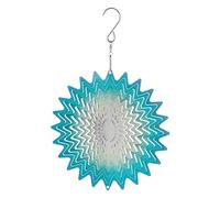 BEAUTIFUL METAL WIND SPINNER SUN CATCHER HANGING GARDEN ORNAMENT WHIRL BLUE 6"