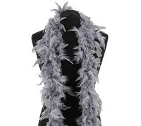 Beautiful Midnight Silver Feather Boa 50g - 180cm Lightweight Fancy Dress Accessory for 1920s, Gatsby, Hen Parties & Costumes