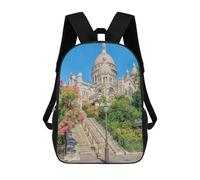 Beautiful Montmartre Backpack, 3D Printed School Bag, School Lunch Bag, Travel Backpack, Friends Backpack, School Backpack for Girls And Boys 17inch