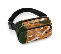 Beautiful Moth Fanny Pack for Women Men Waist Bag Belt Bag Adjustable Casual Bag for Travel Sports Hiking, white, 7.9x5.1inches