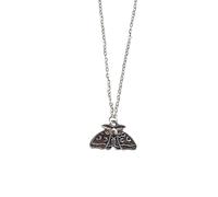 Beautiful Moth Necklace Butterfly Cute Gothic Chain Summer Garden Insect Gift Jewellery Lunar Night Metal Mystic Witchy Magic Magical Nature Silver Goth Occult Pagan Moths