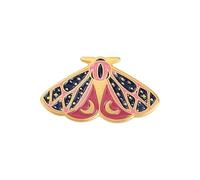 Beautiful Moth Pin Badge Butterfly Cute Gothic Lapel Summer Garden Insect Gift Jewellery Bag Jacket Lunar Night Metal Enamel Mystic Witchy Magic Magical Nature (Pink Moon)