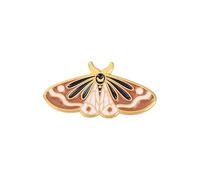 Beautiful Moth Pin Badge Butterfly Cute Gothic Lapel Summer Garden Insect Gift Jewellery Bag Jacket Lunar Night Metal Enamel Mystic Witchy Magic Magical Nature (Pink and Brown)
