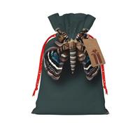 Beautiful Moth print Christmas Packing Bag Linen Bags with Drawstring Wedding Present Bag