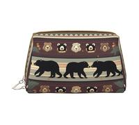 Beautiful Moth Print Cosmetic Bags,Leather Makeup Bag Small For Purse,Cosmetic Pouch,Toiletry Clutch For Women Travel, Bear, One Size
