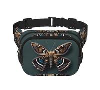 Beautiful Moth print Fanny Pack Purse with Adjustable Strap Square Double Layer Waist Bag Belt Unisex Everywhere