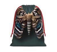 Beautiful Moth Print Gift Reusable Bag Drawstring Festive Birthday Presents Daily Storage Office Supplies