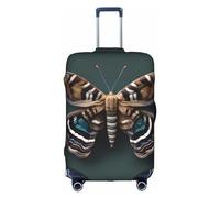 Beautiful Moth Print Luggage Cover Suitcase Protector Travel Suitcase Cover For Kid And Adult Fits 18-32 Inch, White, L