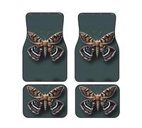 Beautiful Moth Print Vehicle Foot Mat Set 4 Pieces Floor Mats Waterproof Anti-Slip Cars Trucks SUV Vans