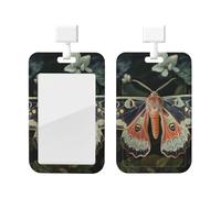 Beautiful Moth Printed Card Badge Holder Id Badge Card Holder Badge Holders with Lanyards for Offices Staff Access Card Metro Card