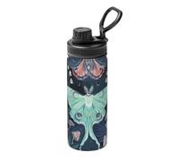 Beautiful Moth Printing 18oz Sports Insulated Kettle for Cycling Gym Basketball Outdoor, Suitable As A Present