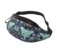 Beautiful Moth Waist Bag Bumbags for Men Women, Print Polyester Waist Pack for Travel Walking Sport with Adjustable Strap