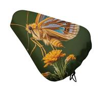 Beautiful Moth Wings Bike Seat Cover Soft Padded, Extra Wide Bike Seat Cushion for Women Men Comfort, Replacement Waterproof Bicycle Seats Cushion with Drawstring, Fit for Road/Mountain/Exercise/Spin