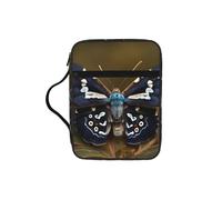 Beautiful Moth Wings Print Book Protector Holder Case, Study Bible Carrying Case With Multiple Internal Compartments