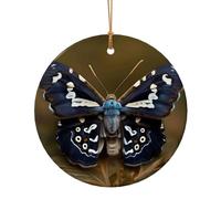 Beautiful moth wings Print Ceramic Round Pendant - Double-Sided Print Festive Decor for Home/Mall,Holiday Keepsake