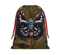Beautiful Moth Wings Print Gift Reusable Drawstring Bag For Holiday Birthday Presents Party Seasonal Storage