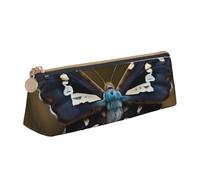 Beautiful moth wings Print PVC Coin Purse Money Bag Makeup Case Pencil Pouch Zipper stationery case Women Men, White, One Size, Simple