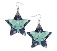 Beautiful Moth Women's Fashion Earrings, Celestial Dangle Earrings, Star Shape Jewelry for a Versatile
