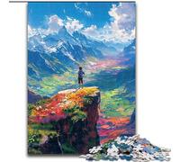 Beautiful Mountain Flowers Jigsaw Puzzles for Teenagers 1000 Pieces, Relax Games Enhance Love between Couples for Age 14 (26x38cm)