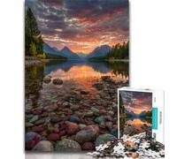 Beautiful Mountain River Jigsaw Puzzles for Teenagers 1000 Piece,Educational Games Home Decoration Artists Collection,Fine Art (38x26cm)
