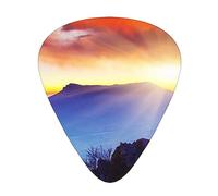 Beautiful mountain view Guitar Picks with Organizer Storage Box Guitar Plectrums 12PCS 3 Thickness Thin Medium Heavy 0.46 0.71 0.96mm Guitar Picks For Acoustic Electric or Bass Guitars