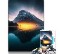Beautiful Mountains And Lakes 1000 Piece Jigsaw Puzzles,Help The Brain Exercise Addictive Toys to Cultivate Patience Unique Challenge Game 38x26cm