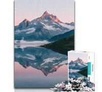 Beautiful Mountains And Lakes 1000 Pieces Jigsaw Puzzle For Adults Teens,Pattern Assembly Fun at Home Activities,Birthday Present,Travel Gifts 38x26cm