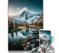 Beautiful Mountains And Lakes Jigsaw Puzzles for Adults Teenagers Jigsaws Puzzle,Help The Brain Exercise Addictive Toys to Cultivate Patience Suitable for Couples (38x26cm)