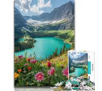 Beautiful Mountains And Lakes JigsawPuzzle 1000 Pieces for Teenagers,Brain Teaser Game Wall Decoration Unique Birthday And Xmas Gifts (38x26cm)