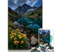 Beautiful Mountains And Lakes Jigsaws Puzzles 1000 Pieces for Adults Gifts,Challenging To Complete But Fun And Humorous Unique Home Decor And Gifts 38x26cm