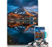 Beautiful Mountains And Lakes Puzzles for Adults Teens 1000pc Puzzle,Toys Educational Games Stress Relieving Wishlist with Santa Claus 38x26cm
