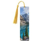 Beautiful Mountainsdouble Sided Printed Wooden Bookmark 18x3.1cm for Reading, A Gift for Book Enthusiasts and Readers, and A Reading Accessory for Book Enthusiasts
