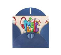 Beautiful Music Graffiti Style Print Greetings Cards,Envelopes Included- Blank Greeting Cards For Weddings,Events,Birthdays