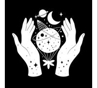 Beautiful Mystical Esotericism Astrology Wall Decals PVC 54.6x59.7cm Self Adhesive White