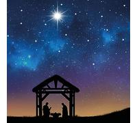 Beautiful Nativity Scene Pack of 10 Christmas Greeting Cards 150mm x 150mm Square - Including Envelopes - GC614SQPCK10