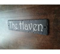 Beautiful Natural Slate House Numbers Plaques (30cm x 10cm Rectangle) Front Door Number Name Sign For Your Outside Wall. Personalised House Signs/Plate For Doors, Gates, Bar or Walls
