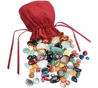 Beautiful Natural Stones in Various Sizes Elegant in red Fabric Bag Ideal Gemstones for Kids, Treasure Hunting, Healing Stones, Decoration, Gemstone Playing and Much More